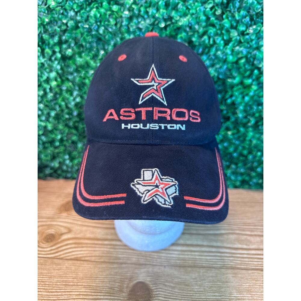 Houston Astros Hat Black and Orange Adjustable Hat Adult Cap MLB
